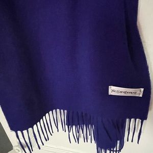 Authentic Saint Laurent Royal Blue Wool Scarf